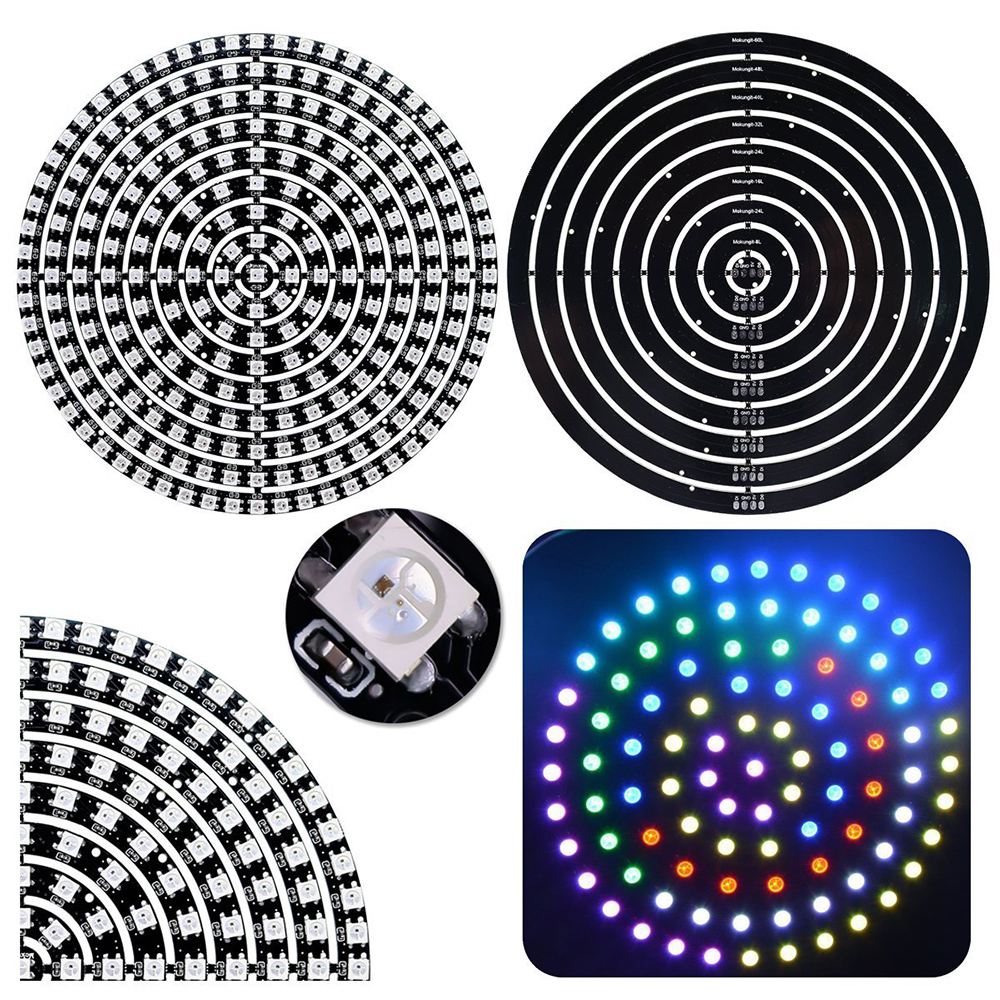 DC5V WS2812B/SK6812 Angel Eyes Full Color Digital Addressable Flexible RGB Panel Round LED Ring Lamp Light